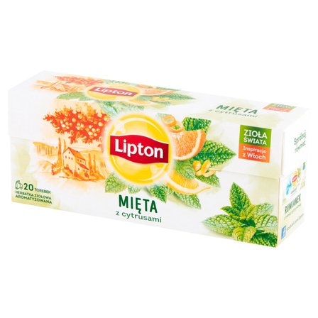 Lipton Herbatka ziołowa aromatyzowana mięta z cytrusami 26 g (20 torebek) (2)