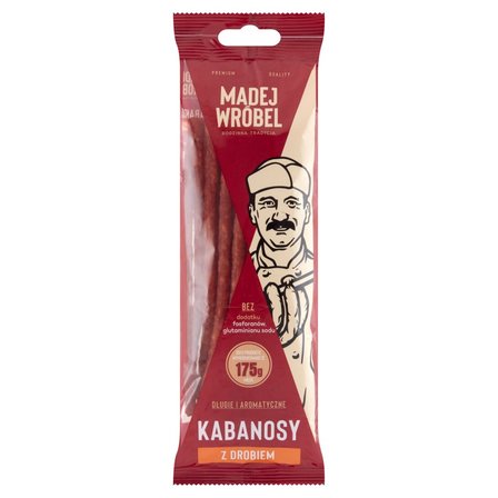 Madej Wróbel Kabanosy z drobiem 120 g (1)