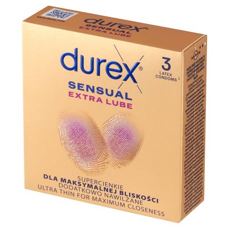 Durex Sensual Extra Lube Wyrób medyczny prezerwatywy 3 sztuki (2)