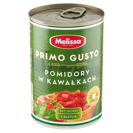 Primo Gusto Pomidory krojone bez skórki z bazylią 400 g (2)