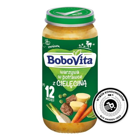 BoboVita Warzywa w potrawce z cielęciną po 12 miesiącu 250 g (3)