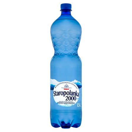 Staropolanka 2000 Naturalna woda mineralna wysokozmineralizowana lekko gazowana 1,5 l (1)