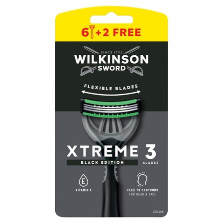 Wilkinson Sword Xtreme 3 Black Edition Jednorazowe maszynki do golenia 6 sztuk (1)