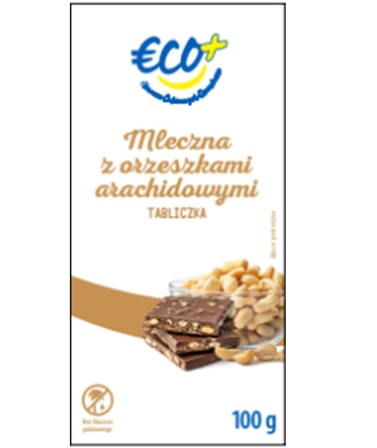 ECO+ czekolada mleczna z orzechami arachidowymi 100g (1)