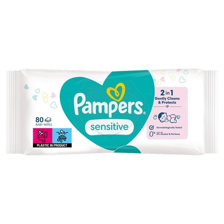 Pampers Sensitive Chusteczki nawilżane dla niemowląt 1 opakowanie zawiera 80 chusteczek (1)