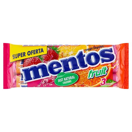 Mentos Fruit Cukierki do żucia o smaku owocowym 3 x 38 g (1)