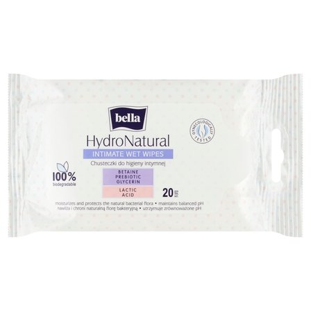 Bella Hydro Natural Chusteczki do higieny intymnej 20 sztuk (1)