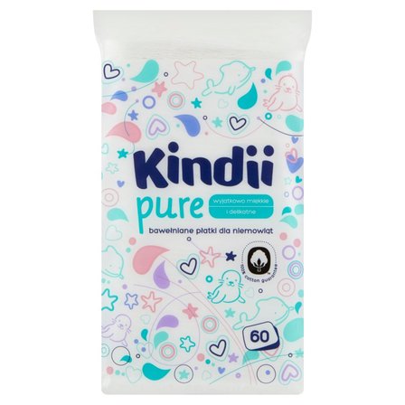 Kindii Pure Bawełniane płatki dla niemowląt 60 sztuk (1)