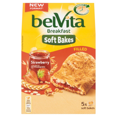 belVita Breakfast Ciastka zbożowe z nadzieniem truskawkowym 250 g (1)