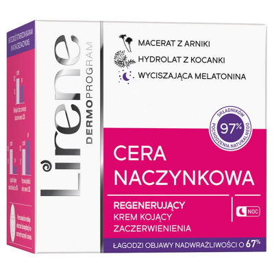 Lirene Cera Naczynkowa Regenerujący krem kojący zaczerwienienia noc 50 ml (1)