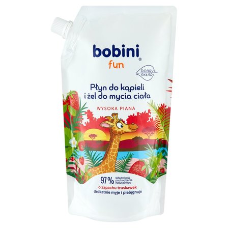 bobini Fun Płyn do kąpieli i żel do mycia ciała o zapachu truskawek 500 ml (1)