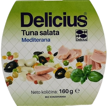 Delicius sałatka śródziemnomorska z tuńczykiem 160g (1)