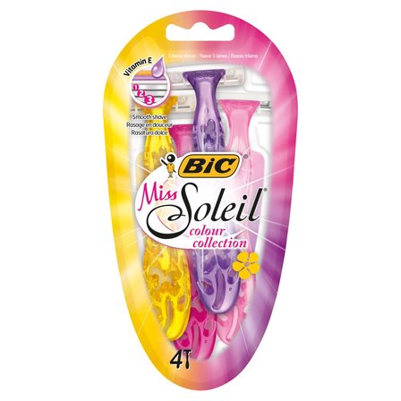 BiC Miss Soleil Colour Collection 3-ostrzowa golarka 4 sztuki (1)