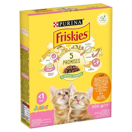 Friskies Junior Karma dla kotów z mieszanką kurczaka i indyka z warzywami i mlekiem 300 g (1)