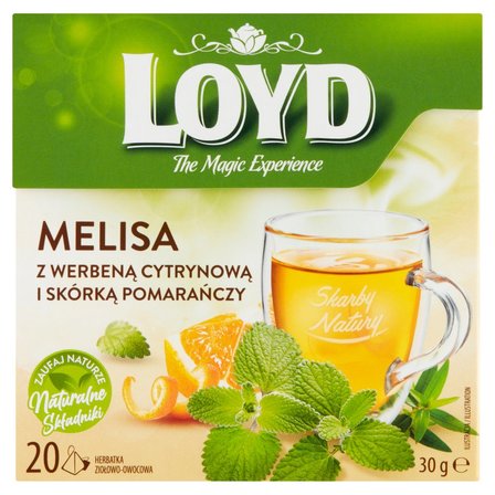 Loyd Herbatka ziołowo-owocowa melisa z werbeną cytrynową i skórką pomarańczy 30 g (20 x 1,5 g) (1)