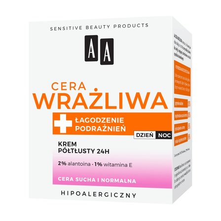 AA Cera Wrażliwa krem półtłusty do cery suchej i normalnej 50 ml (5)