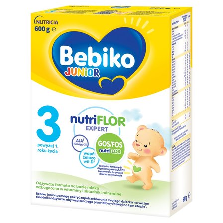 Bebiko Junior 3 Odżywcza formuła na bazie mleka dla dzieci powyżej 1. roku życia 600 g (2)