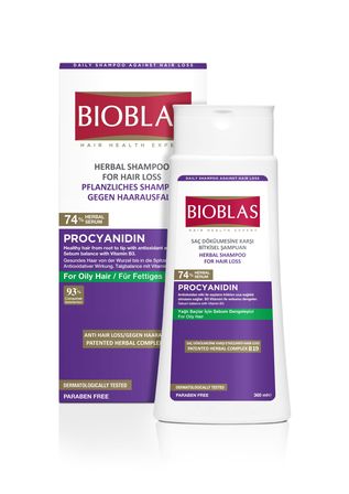 Bioblas – ziołowy szampon z procyjanidyną i witaminą B3 do włosów przetłuszczających się 360 ml (1)