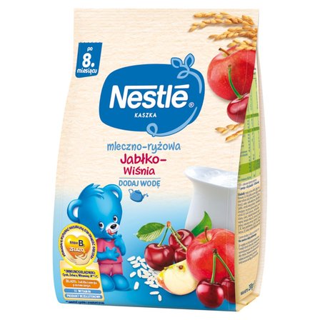 Nestlé Kaszka mleczno-ryżowa jabłko-wiśnia dla niemowląt po 8. miesiącu 230 g (1)