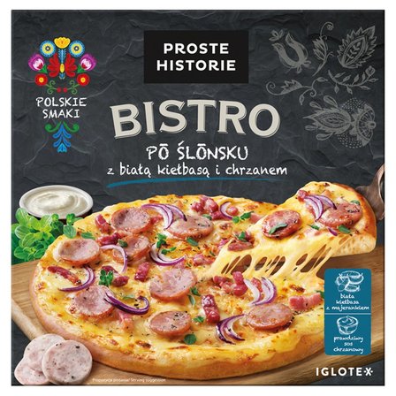 Proste Historie Bistro Pizza po ślonsku z białą kiełbasą i chrzanem 385 g (1)