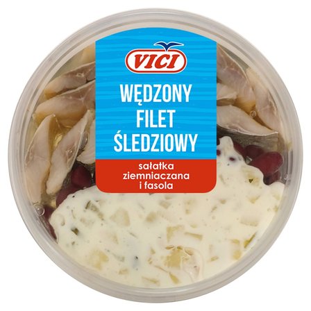 Vici Wędzony filet śledziowy sałatka ziemniaczana i fasola 210 g (1)