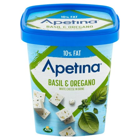 Arla Apetina Ser biały sałatkowy w kostkach z oregano i słodką bazylią 430 g (2)