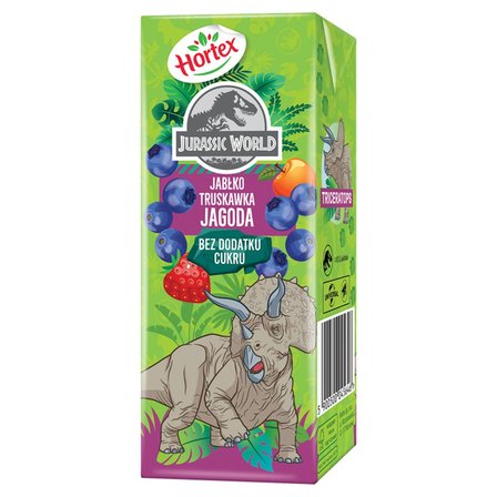 Hortex Jurassic World Napój wieloowocowy jabłko truskawka jagoda 200 ml (1)