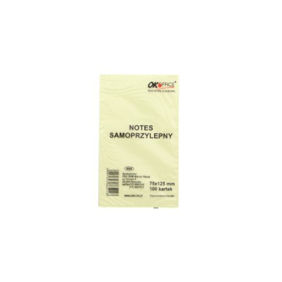 OK OFFICE NOTES SAMOPRZYLEPNY 75X125MM 100 KARTEK (1)