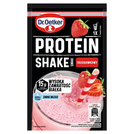 Dr. Oetker Protein Shake Mieszanka w proszku smak truskawkowy 18 g (1)