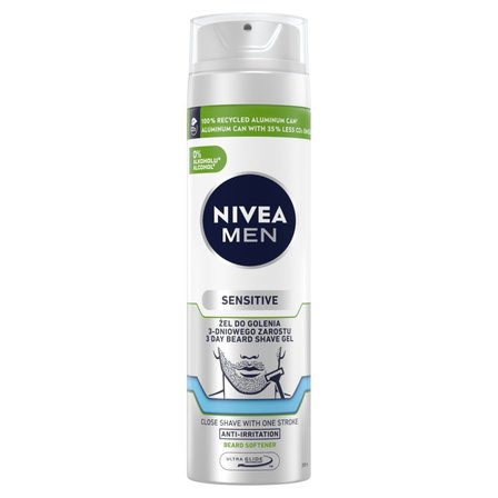 Nivea MEN Sensitive ŻEL DO Golenia 3-Dniowego Zarostu 200 ml (1)