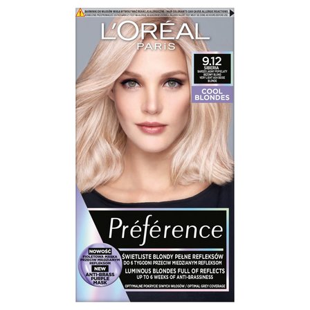L'Oréal Paris Préférence Farba do włosów bardzo jasny popielaty beżowy blond 9.12 Siberia (1)