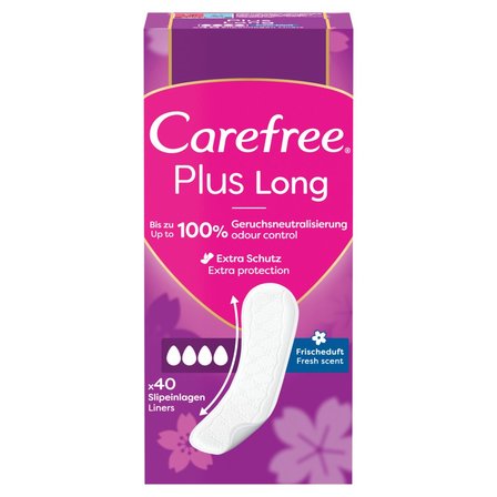 Carefree Plus Long Wkładki higieniczne świeży zapach 40 sztuk (1)