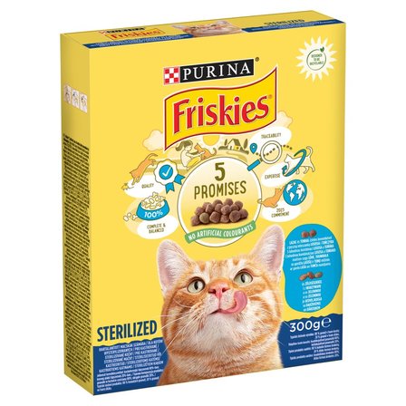 Friskies Sterilized Karma dla kotów z mieszanką łososia i tuńczyka z warzywami 300 g (1)