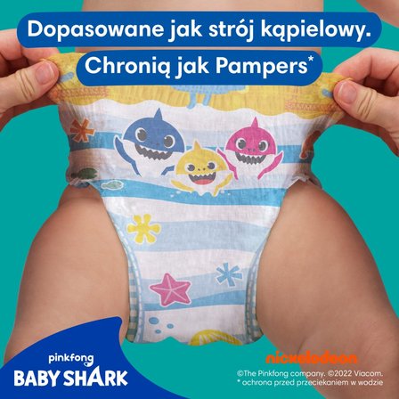 Pampers Splashers Baby Shark, 5, 10 Jednorazowe pieluchomajtki do pływania 14kg+ (2)