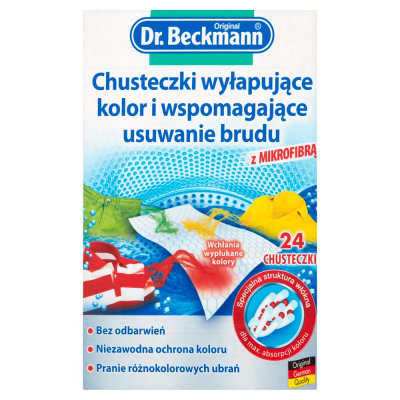 Dr. Beckmann Chusteczki wyłapujące kolor i wspomagające usuwanie brudu 24 sztuki (1)