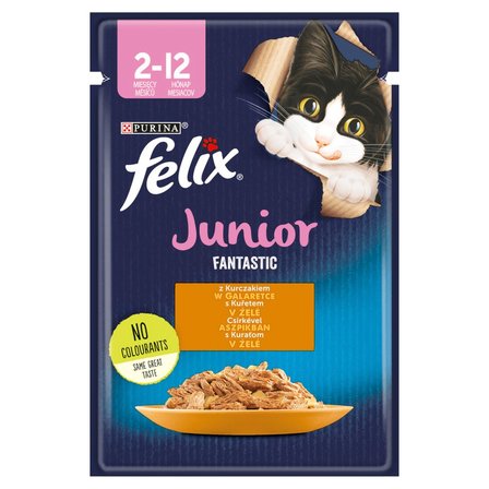 Felix Fantastic Junior Karma dla kociąt kurczak w galaretce 85 g (1)