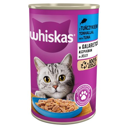 Whiskas 1+ lat Karma pełnoporcjowa z tuńczykiem w galaretce 400 g (1)