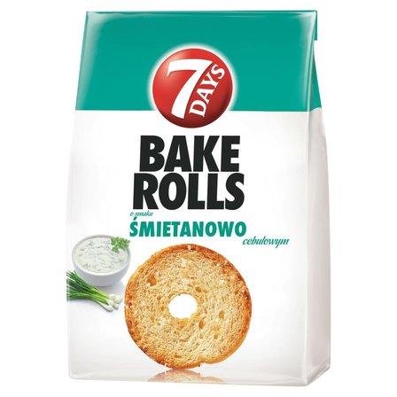 7 Days Bake Rolls Chrupki chlebowe o smaku śmietanowo cebulowym 150 g (1)