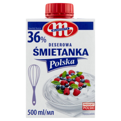 Mlekovita Śmietanka Polska deserowa 36 % 500 ml (1)