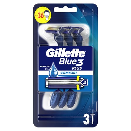 Gillette Blue3 Plus Comfort, maszynki jednorazowe dla mężczyzn, 3 sztuk (1)