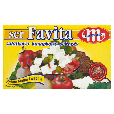 Mlekovita Favita Ser sałatkowo-kanapkowy półtłusty 270 g (1)
