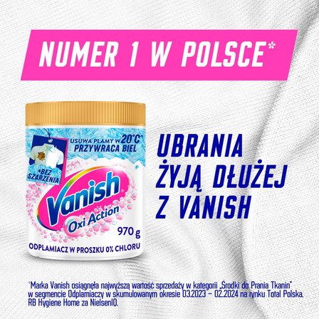 Vanish Oxi Action Crystal White Odplamiacz do tkanin w proszku 970 g (4)