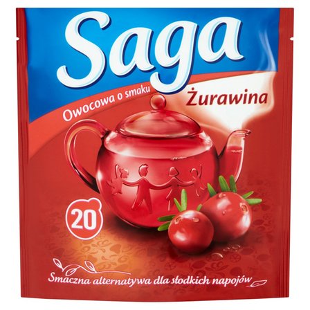 Saga Herbatka owocowa o smaku żurawina 34 g (20 torebek) (1)