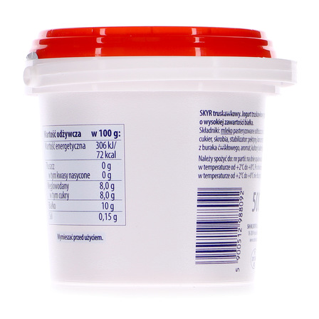 Mlekovita skyr jogurt typu islandzkiego z truskawkami 500g (5)