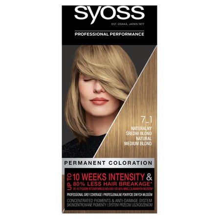 Syoss Permanent Coloration Farba do włosów trwale koloryzująca 7-1 naturalny średni blond (1)