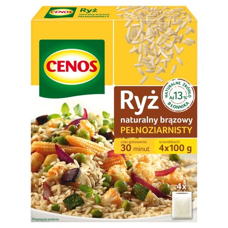 Cenos Ryż naturalny brązowy pełnoziarnisty 400 g (4 x 100 g) (1)