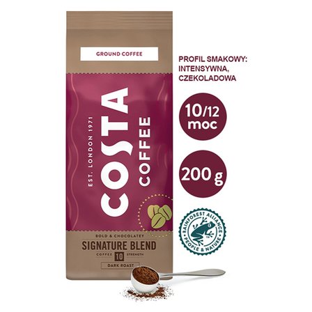 COSTA COFFEE Signature Blend Dark Roast Kawa palona mielona 200 g (7)