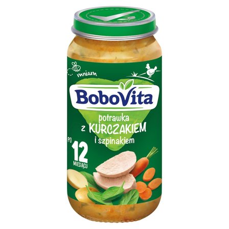 BoboVita Potrawka z kurczakiem i szpinakiem po 12 miesiącu 250 g (1)