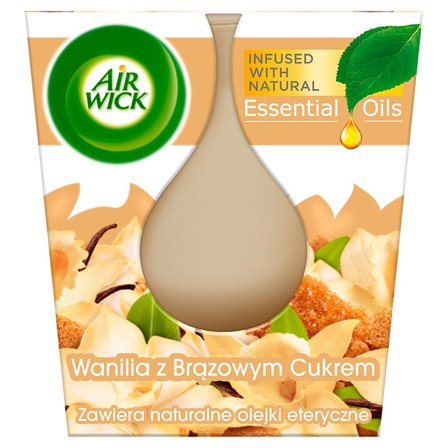 Air Wick Essential Oils Infusion Świeczka o zapachu wanilia z brązowym cukrem 105 g (2)