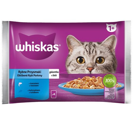 Whiskas Mokra karma dla kotów rybne przysmaki galaretka 340 g (4 x 85 g) (1)